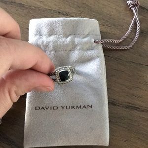 David Yurman black onyx and diamond ring